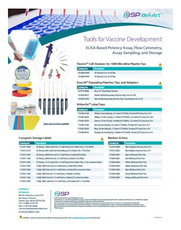 Bel-Art Tools for Vaccine Development